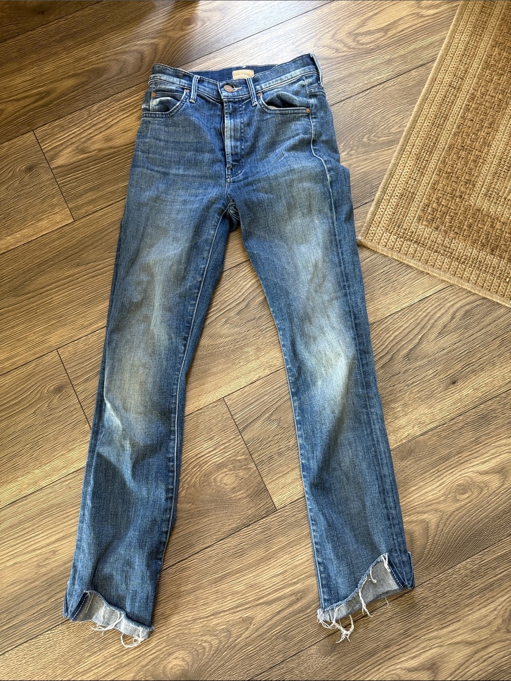 Mother jean’s size 23 high waisted rascal ankle slit flip double shot espresso